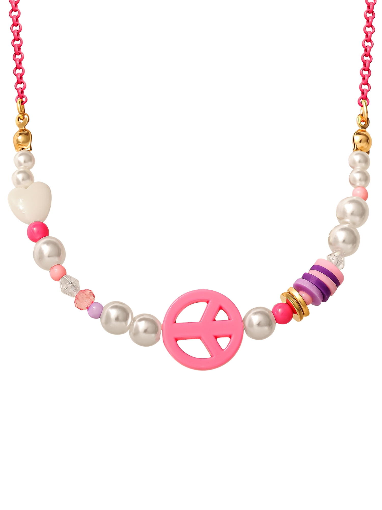 Justice, Girl's/ Tween Peace XOXO, Peace Layer Necklace Set, Set of 2