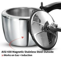 Triply Silver Stainless Steel Pressure Cooker 2.5 Liters, Inner Lid Induction Cooker, (HSST25)