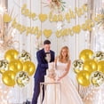 thumbnail image 4 of Gold Engagement Party Decorations, Gold Wedding Party Balloons Love Laughter and Happily Ever After Glitter Banner Decor for Bride-to-be Bridal Shower Bachelorette Party Supplies, 4 of 7