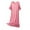 Hot Pink #1, variant on Fartey Short Sleeve Night Dress for Women Soft Comfy Crew Neck Nightgown Loose Flowy Ruffle Hem Nightdress Lightweight Solid Color Homewear Yellow 2XL