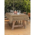 thumbnail image 3 of Outdoor Tablecloth with Umbrella Hole for Patio/Picnic/Party/Camping, Country Farmhouse Waterproof Table Cloth Rectangle Table Cover Washable, Vintage Plants Lines Pattern Brown (52"x 70"), 3 of 8