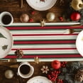 thumbnail image 3 of Table Runner 71 Inches Long, Green White Red Striped Linen Table Runners Dresser Scarf Runner for Bedroom Kitchen Home Party Dining Tables Decor Abstract Geometric Art, 3 of 8
