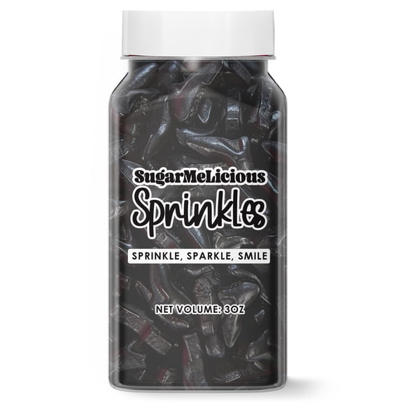 SugarMeLicious Black High Heels Sprinkles, Edible Shoe Shaped Sprinkles for Cakes Cupcakes Cookies and Desserts, Glam Fashion Party Baking Decorations, 3 Ounce Jar