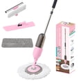 thumbnail image 1 of True & Tidy 3-in-1 Multi-Surface Spray Mop Kit with Flat, Round, Squeegee Mop Heads, Refillable Water Bottle, Machine Washable Microfiber P, 1 of 9