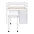 thumbnail image 5 of Twin Size Loft Bed with Retractable Writing Desk and 4 Drawers, Wooden Loft Bed Frame with Lateral Portable Desk and Shelves for Boys Girls Teens Bedroom, No Box Spring Needed, White, 5 of 7