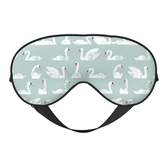 Naloa White Swan Print Sleep Mask for Sleeper, Light Blocking Sleeping Eye Mask for Women Men, Eye Shade with Adjustable Strap for Travel, Nap,Meditation