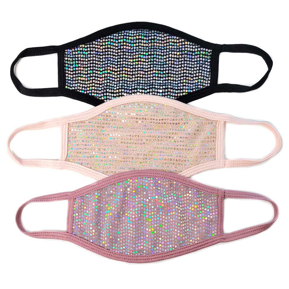 Anti-pollution Anti-smog Protective for Adult Kids RDHYST Glitter Sequins Face Shield Anti-Dust Party Earloop 