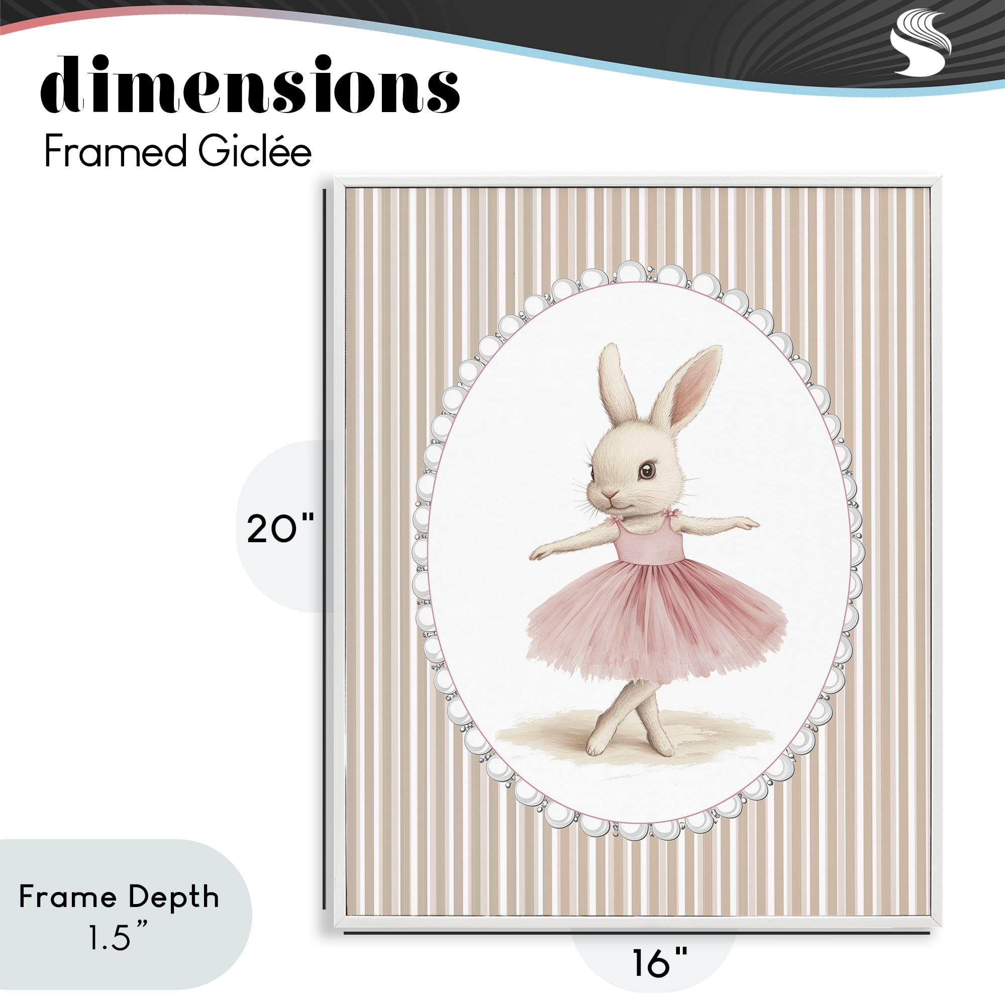 Stupell Industries Woodland Dancer Bunny White Framed Giclee Art, design by Christine Simpson Art