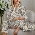 thumbnail image 6 of Pofeuu Compass And Mountains In Bicycle Wheels Print Womens Pajamas Set Long Sleeve Sleepwear Button Down Nightwear Soft Pj Lounge Sets Button Down Pajamas Women-XX-Large, 6 of 7