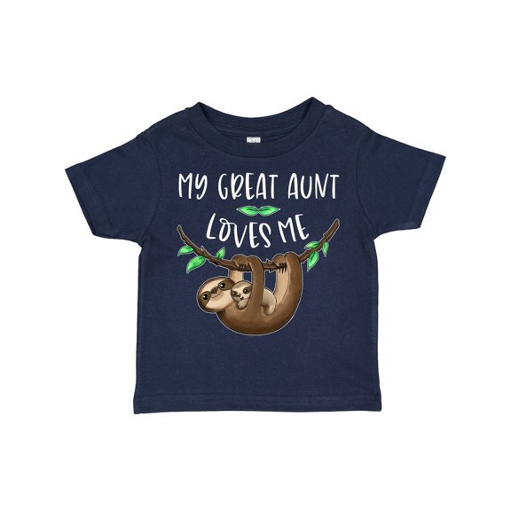 Inktastic My Great Aunt Loves Me Cute Sloth and Baby Boys or Girls Toddler T-Shirt