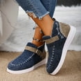 thumbnail image 6 of Wensltd Women Fashion Casual Shoes Comfortable Winter Flats Round Toe Buckle Strap Loafers for Women Cozy Warm Shoes, 6 of 8