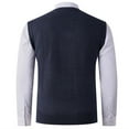 thumbnail image 3 of gbyLJF Men's Sweater Casual V Neck Sleeveless Sweater Slim Fit Knitted Pullover Diamond-shaped Texture Sweaters, 3 of 6