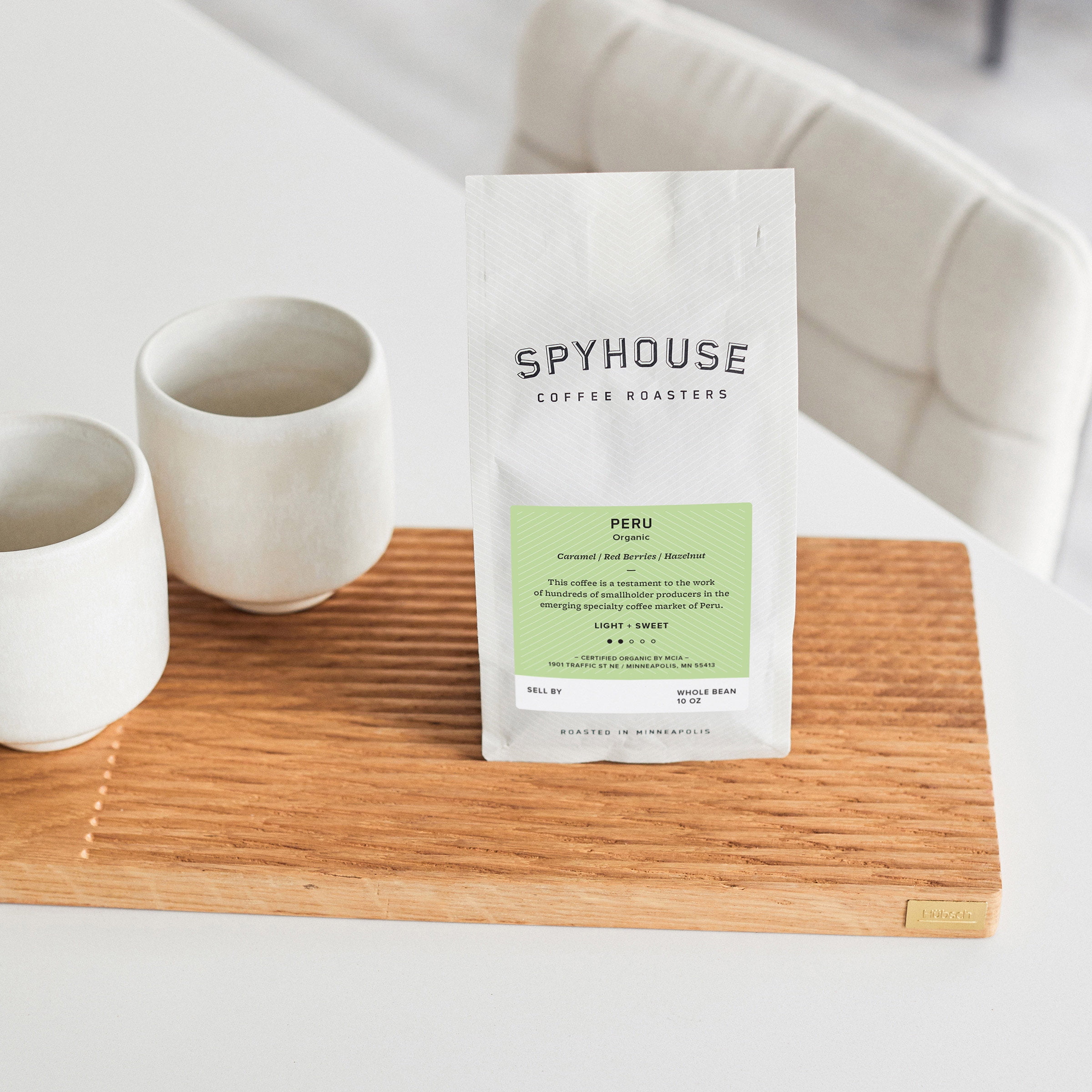 Local Spyhouse Coffee Roasters Peru Single Origin, Light Roast, Whole Bean Coffee, 10oz