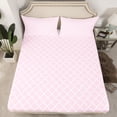 thumbnail image 3 of Homewish Pink Buffalo Plaid Twin Sheet Set, Bowknot Stripes Abstract Adult Bedding, 3pcs, 3 of 8