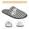 thumbnail image 3 of Balery Houndstooth Black And White Pantuflas de Casa de Felpa Silenciosas con Diseño Estampado, Zapatillas Cómodas Antideslizantes de Algodón para Interior-Medium, 3 of 8