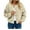 Beige1, variant on Women's Button down Jacket Fleece Warm Lightweight Coat Long Sleeve Womens Outerwear with Pockets
