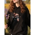 thumbnail image 3 of Friendly Black Cat Hoodie for Women and Men, Unisex Casual Pullover Sweatshirt, Cozy Funny Cat Graphic Top, Everyday Outfit Gift Idea for Cat Lovers and Friends, 3 of 5