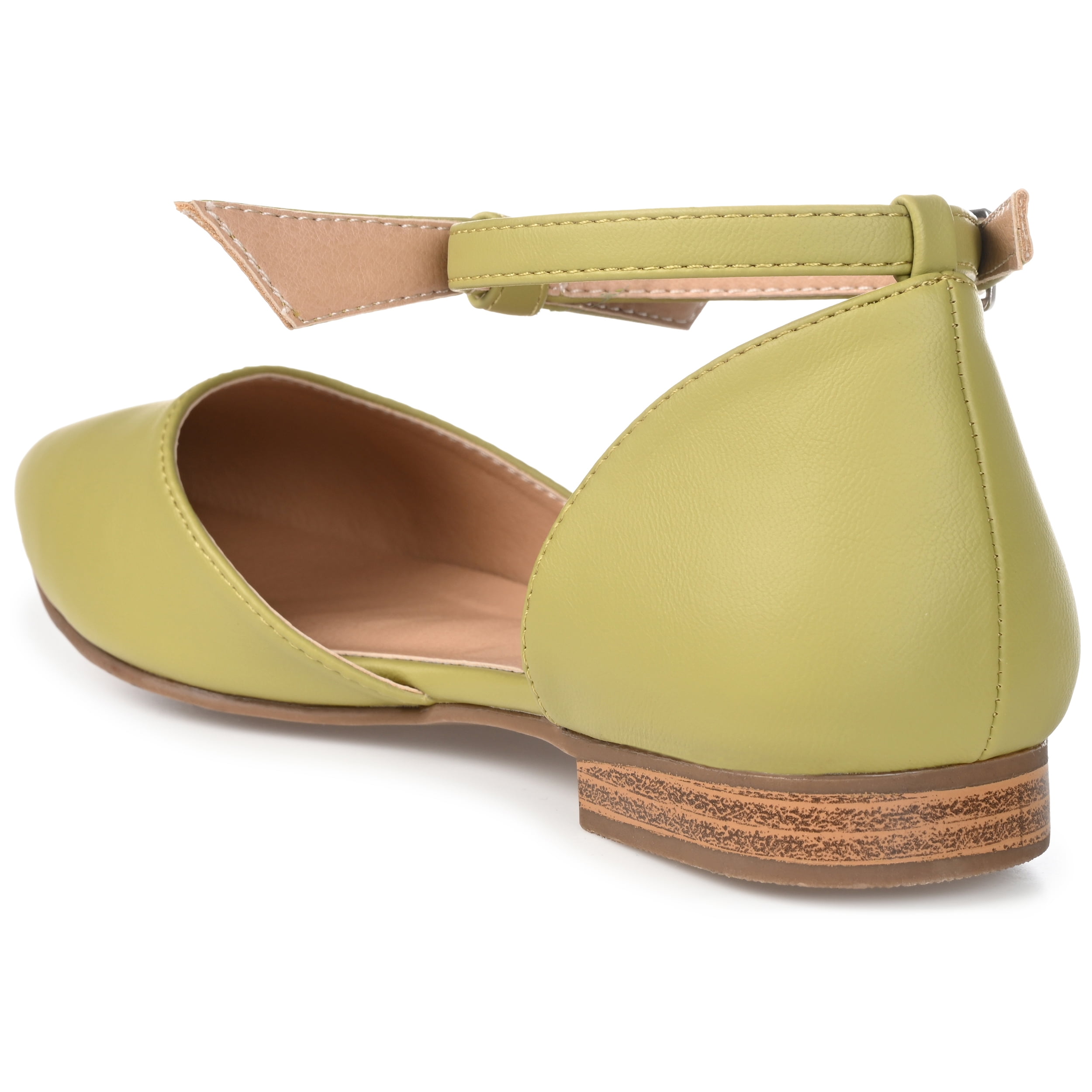 Journee Womens Vielo Ballet Almond Toe Buckle Flats, Widths Available