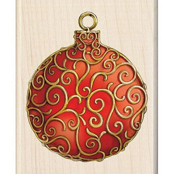 Inkadinkado Wood Stamp, Round Ornament