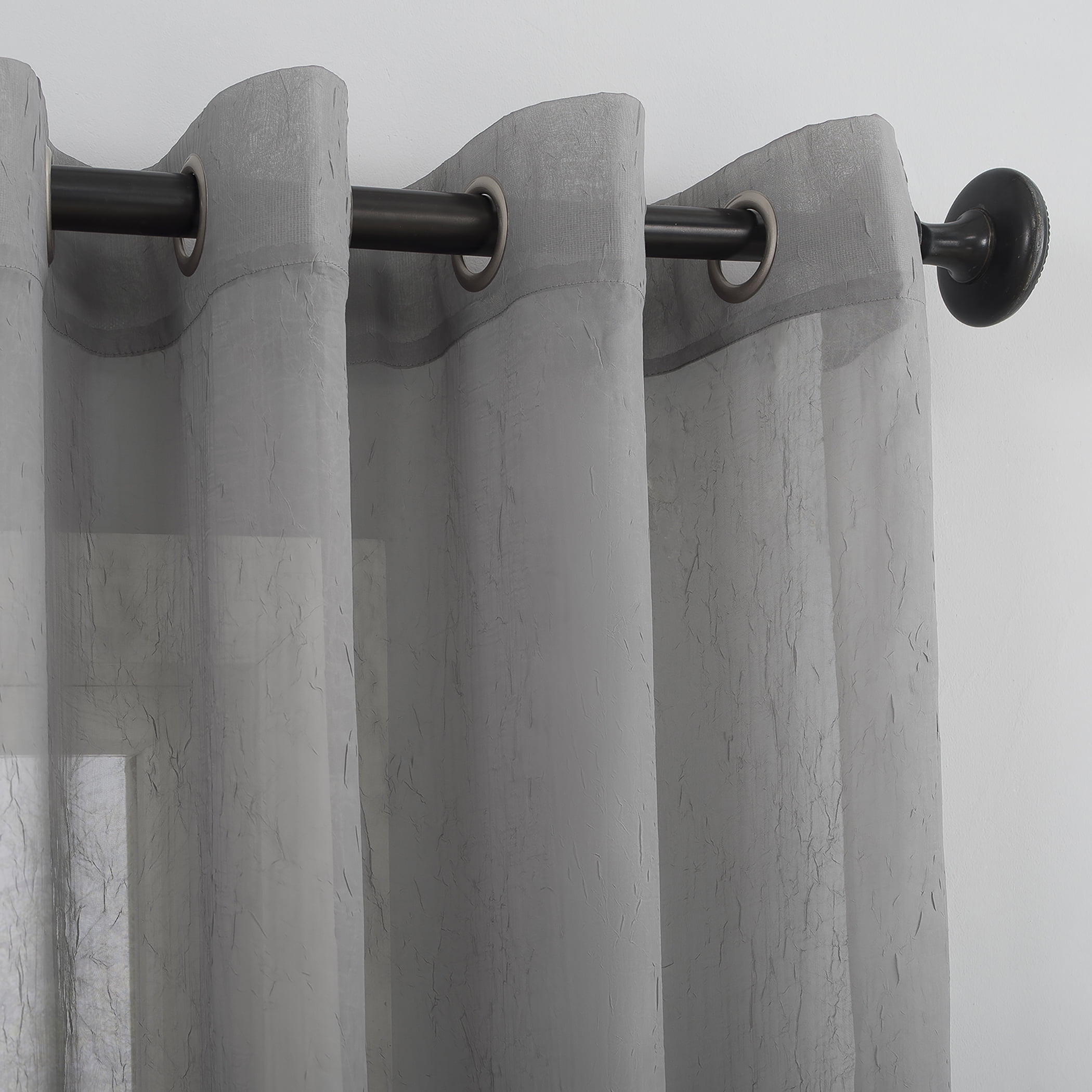 Mainstays Marjorie Crushed Sheer Voile Grommet Curtain Panel
