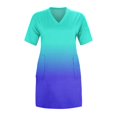 thumbnail image 3 of Robes Africaines pour Femmes Robe d'Été pour Femmes Grande Taille Col en V Manches Courtes Longueur Genou avec Poche Robe Décontractée, 3 of 4