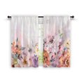 thumbnail image 5 of Innerwin Tringle à Rideau Poche Fente Panneau Rustique Imprimé Floral Aquarelle Rideaux Courts Anti-Moisissure Traitement de Fenêtre Style-6 27 Pouces*47 Pouces(70*120cm)*2, 5 of 5
