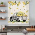 thumbnail image 5 of Summer Lemons Sheer Curtains 54 Inches Long, Rustic Black Plaid Truck Fruits Burlap Light Filering Curtains, Breathable Simi Curtain Privacy Drapes for Kitchen Bathroom Small Window Treatment, 5 of 9