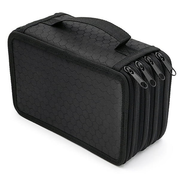 Estuche para LáPices Capacidad 72 Agujeros Estuche para LáPices de 4 Estuche para LáPices Cuadrado de Color SóLido Estuche para LáPices PapeleríA Regalo Negro