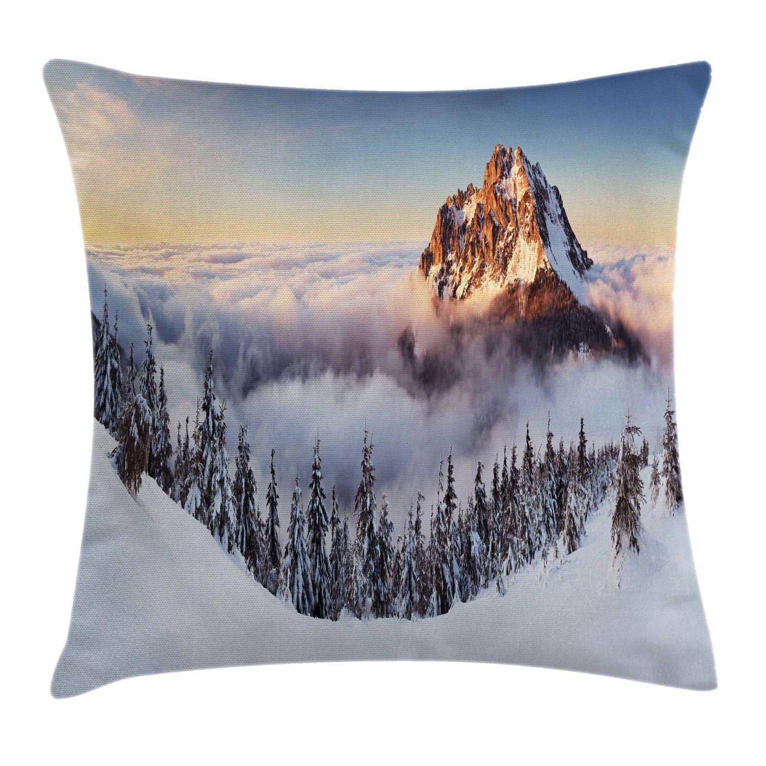 Mountain Throw Pillow Cushion Cover, Roszutec Slovakia Mountain Fatra