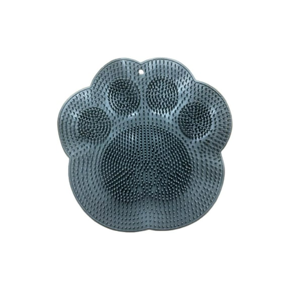 Nazarian Wall-Mounted Silicone Shower Foot & Back Scrubber – Soft Bristle Bath Mat with Paw Print Design for Feet, Body & Bathroom Cleaning