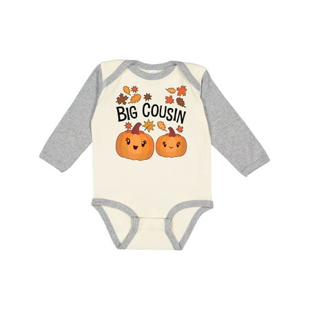 

Inktastic Big Cousin Pumpkins with Fall Leaves Gift Baby Boy or Baby Girl Long Sleeve Bodysuit