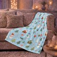 thumbnail image 6 of Whimsical Winter Village Snowman Holiday, Festive Holiday Scene, Warm Flannel Blanket for Living Room and Family Room, Art Lovers Christmas Gift, Festive Home Decor, 6 of 9