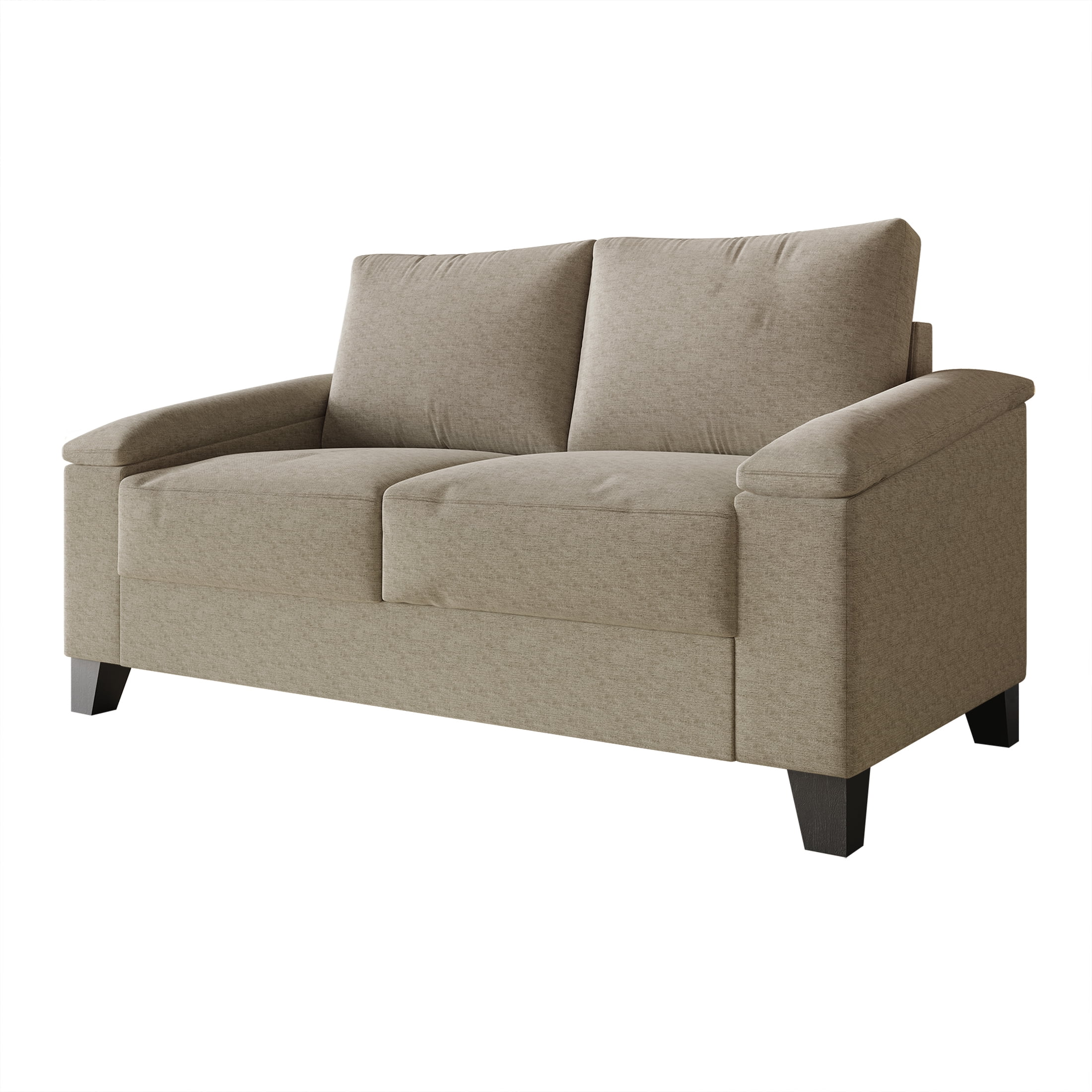 Castle Place Elegance Linen Upholstered Loveseat, Dark Beige