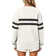 thumbnail image 4 of Women Varsity‑Style Striped Sweatshirt Oversized Long Sleeve Pullover Crew Neck Casual Fashion Tops, 4 of 5