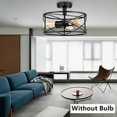 Oukang 18" 60W, Dimmable 4-Light Farmhouse Ceiling Semi Flush Mount Light