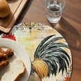 thumbnail image 4 of Round Placemats Watercolor Rooster Sunflower 15 inch Set of 2 Table Mats for Dining Table Floral Leaves Heat Resistant Non-Slip Kitchen & Home Decorative Place Mat Set, 4 of 8