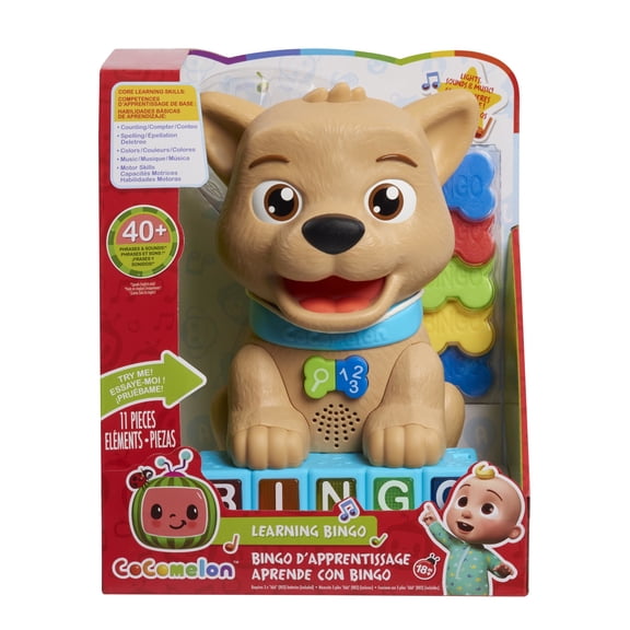 CoComelon Count & Learn Bingo, 11-Pieces, Music and Sounds, Kids Toys for Ages 18 Month