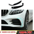 thumbnail image 2 of Front Bumper Fog Light Splitter Canard Air Cover Trim for - C Class W205 C43 2019+ Gloss Black, 2 of 6