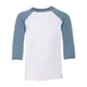 thumbnail image 1 of Camiseta de béisbol de manga 3/4 para jóvenes de Bella + Canvas L WHITE/ DENIM bella lienzo 3200Y, 1 of 1