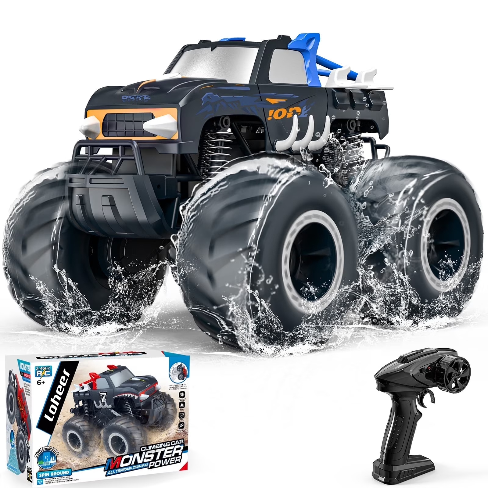 Loheer 1:16 Remote Control Monster Truck, Waterproof 4WD
