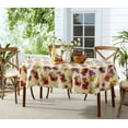thumbnail image 5 of Avalon Fresh Ripe Fruit Vinyl Tablecloth with Flannel Backing - Apples, Peaches, Pear and Grape Fruit Print Flannel Backed Easy Care Vinyl Tablecloth, Oval, 5 of 7