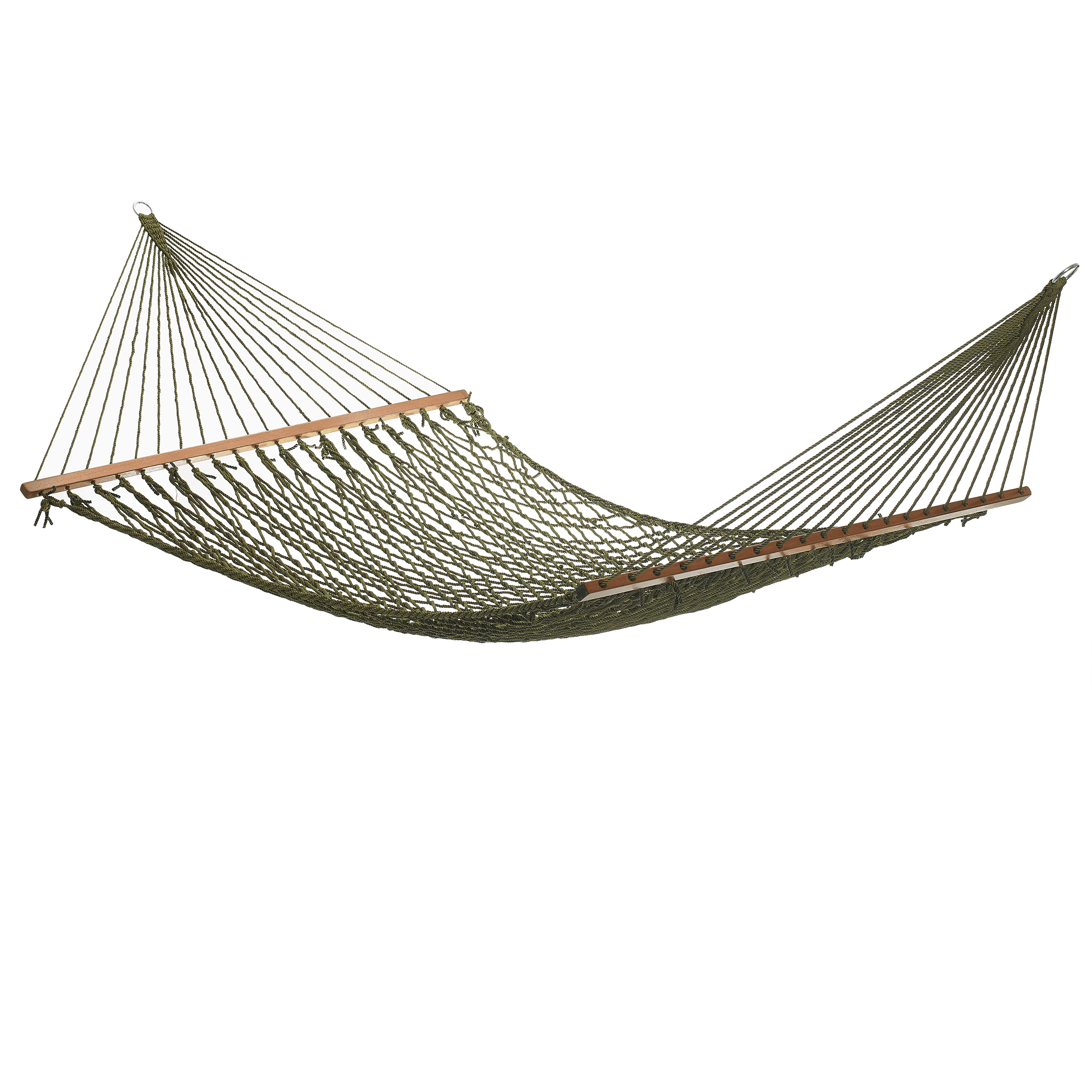 Fab Habitat Rope Recycled Polyester Hammock - Miami - Green - Indoor/Outdoor, Quick Dry, 2 Person 400 lbs Capacity - Patio, Poolside, Backyard, Garden, Beach, Balcony - 12-14 ft Adjustable