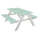thumbnail image 1 of Juego impermeable de funda para mesa de picnic con bordes elásticos para comedor al aire libre - mantel de vinilo de 3 piezas con fundas para bancos, 1 of 5
