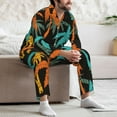 thumbnail image 5 of Mens Pajamas Set, Palm Trees Button Down Long Sleeve Loungewear Sleepwear Pjs sets for Men, 5 of 5