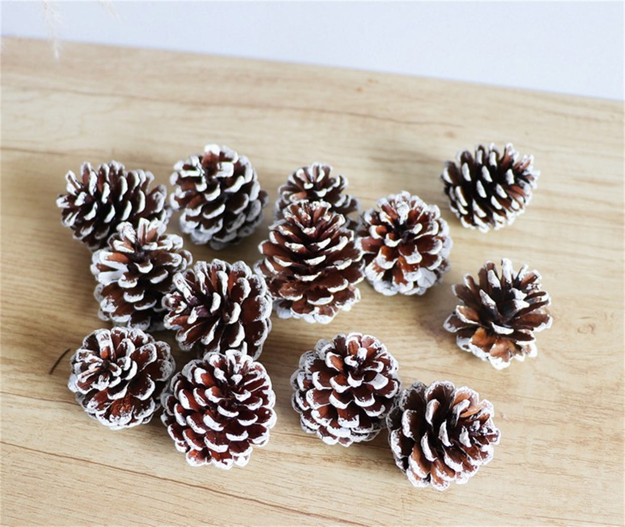 Happon Mini Pine Cones Ornaments - Tiny Pine Cones for Christmas Decor,  Pinecone with Strings for Crafts Autumn Winter Wedding Decor Gift Tag (9  Pcs) 