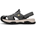 thumbnail image 2 of Hicooer GOOHIK Mens Closed Toe Sandals, Sport Sandals Casual Leather Handmade Sandals Adjustable Fisherman Beach Sandals For Outdoor Walking Driving Gray, 2 of 7