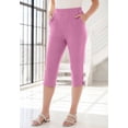 thumbnail image 4 of Roaman's Women's Plus Size Petite Plus Size Soft Knit Relaxed Pull-On Capri Pant, 4 of 6