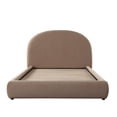 thumbnail image 2 of Feny King Size Bed w Arch Headboard- Camel Brown Velvet Upholstery, 2 of 6