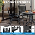 thumbnail image 4 of Yeshouse 6 piezas Patio comedor conjunto con sombrilla, muebles de exterior con 4 sillas de comedor pleg, muebles de jardín con sombrillas, mesa de comedor de vidrio templsuperior, 4 of 8