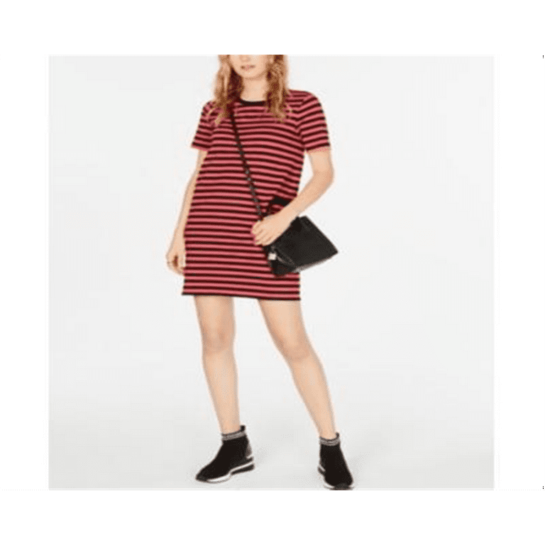 Michael kors striped hotsell t shirt dress